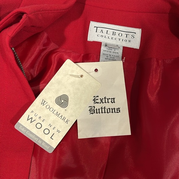 Talbots Collection 1990s pure new wool suit blazer zip closure size 4 NEW - Picture 11 of 16